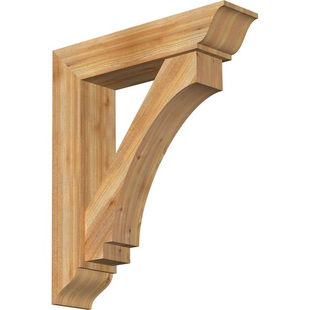 Ekena Millwork Imperial Traditional Rough Sawn Bracket w/ Offset Brace, Western Red Cedar, 8"W x 34"D x 40"H BKT0806X34X40IMP01RWR